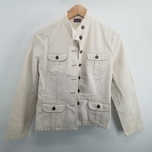 Yiana womens ivory button up jacket size M
